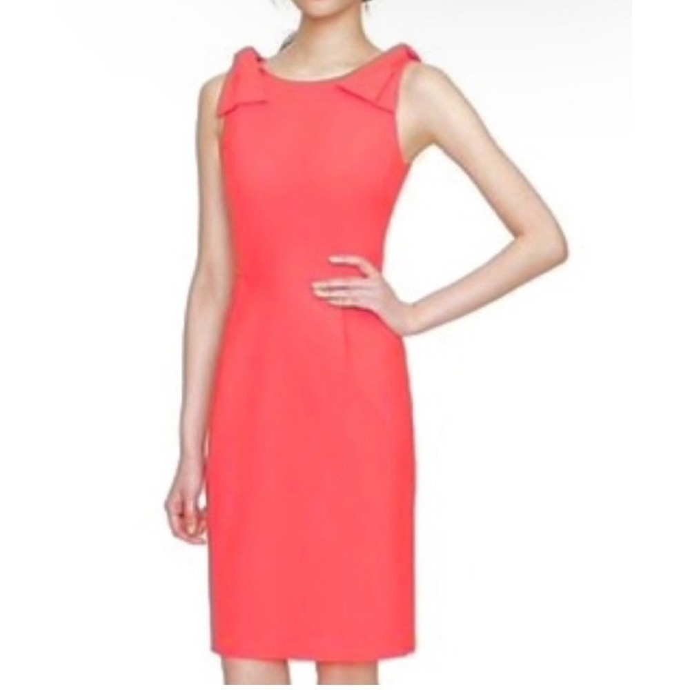 J.‎ Crew Coral Pink Origami Bow Detail Sheath Dress Womens Size 4